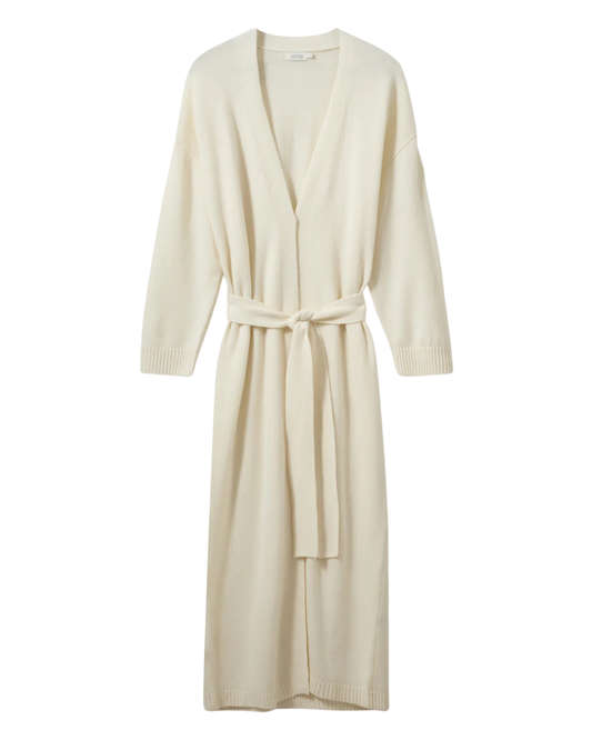 Lang cardigan i uld og cashmere – Rose Cardigan Off White fra O'TAY