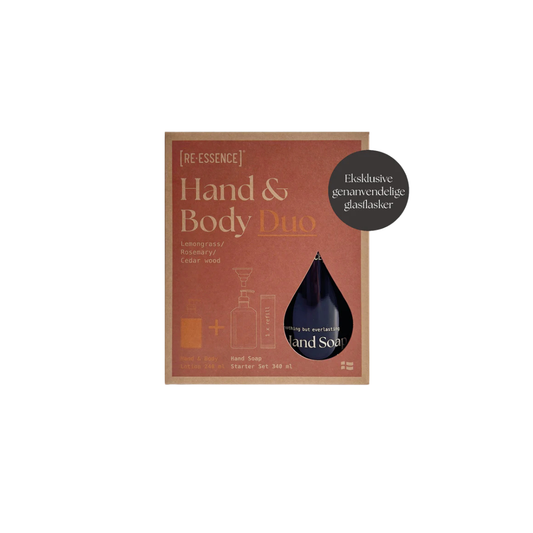 RE·ESSENCE Gaveæske - Duo håndsæbe & lotion - Citroongræs/Rosmarin/Cedertræ